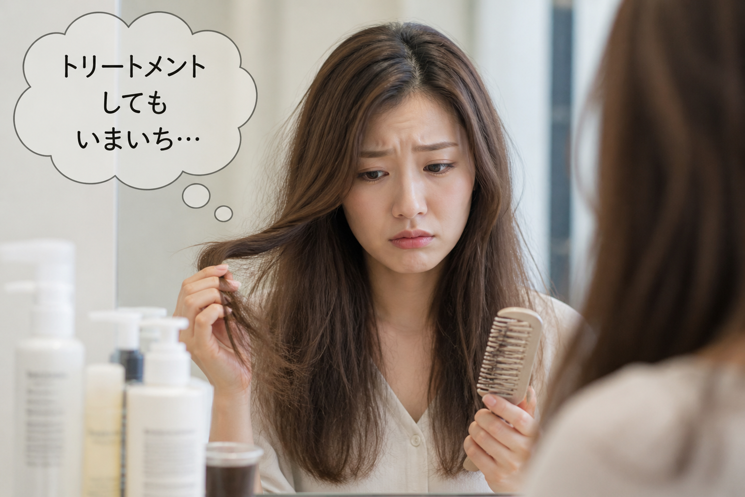 トリートメントしても艶が出ない女性 髪質改善 札幌円山